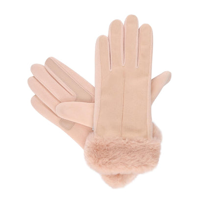 isotoner Mya Guante de microgamuza con puño de piel Guantes Mujer