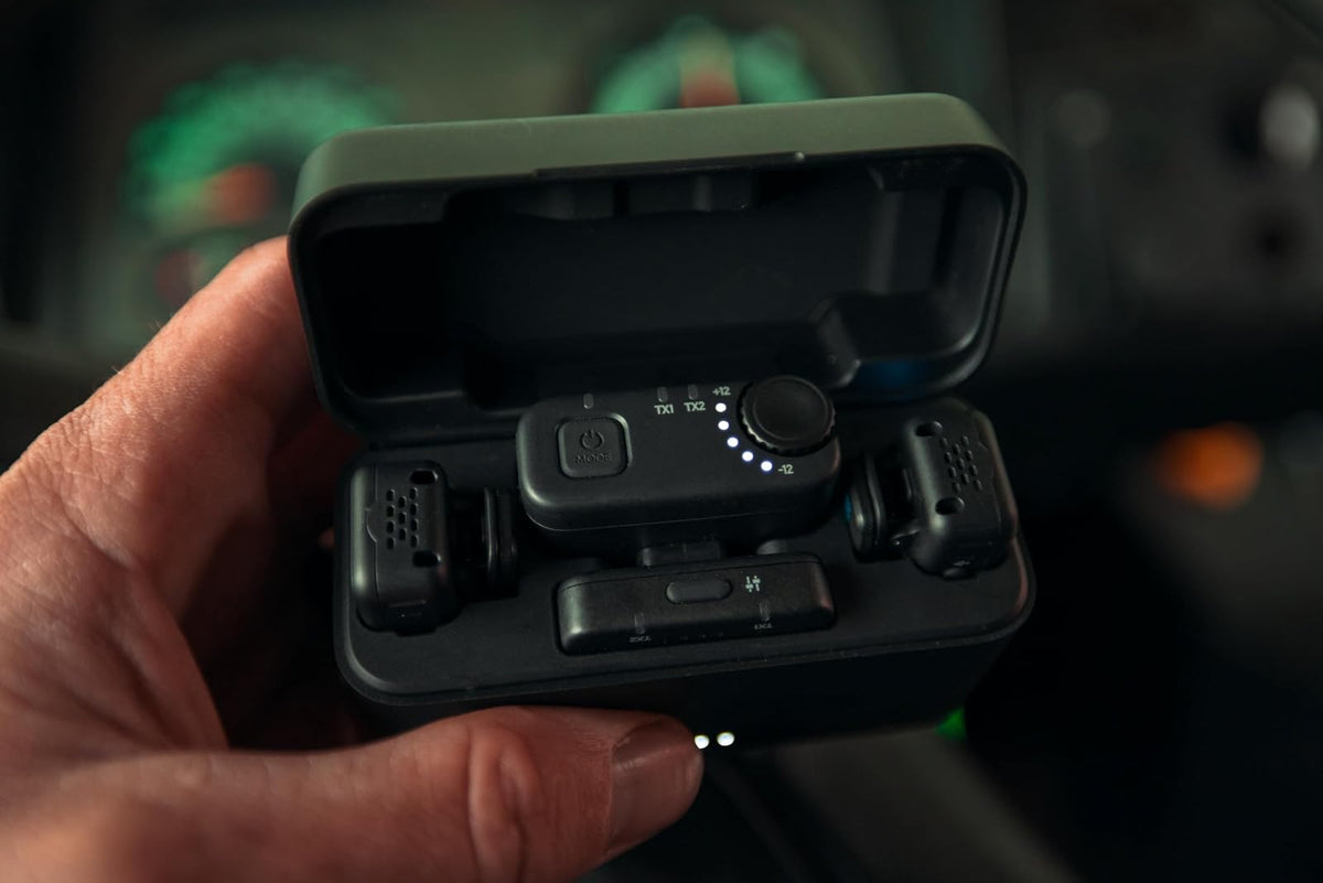 Kit Completo de micrófono inalámbrico GoPro (2 TX, 2 RX, Funda de Carga) - para GoPro/cámara/iPhone/Android, ultracompacto, reducción de Ruido, Control de Ganancia, vlogging