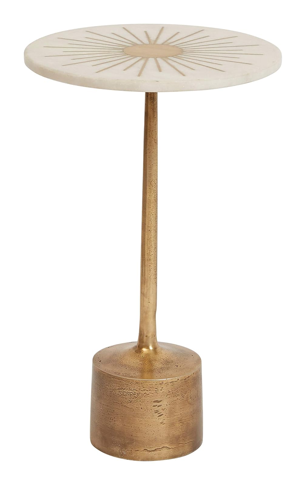 Creative Co-op Mesa de mármol y Metal con Base de Pedestal de 30,5 cm R