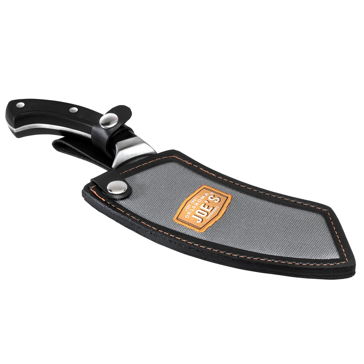 Oklahoma Joe's Cuchillo de chef y cuchillo de chef con funda, plata/negro