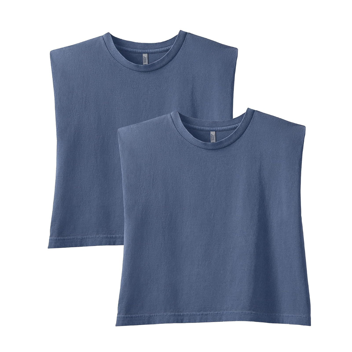 American Apparel playera muscle teñida, paquete de 2 - XXL - Azul marino desteñido (paquete de 2)