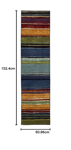 Mohawk Home - Alfombra de área de Rayas arcoíris de 2 x 5 pies, Multicolor, Perfecta para Sala de Estar, Comedor, Oficina