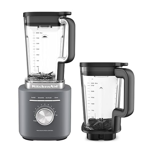 KitchenAid Licuadora Pure Power Dúo con 2 vasos, Tritán y Vidrio Deep Gray