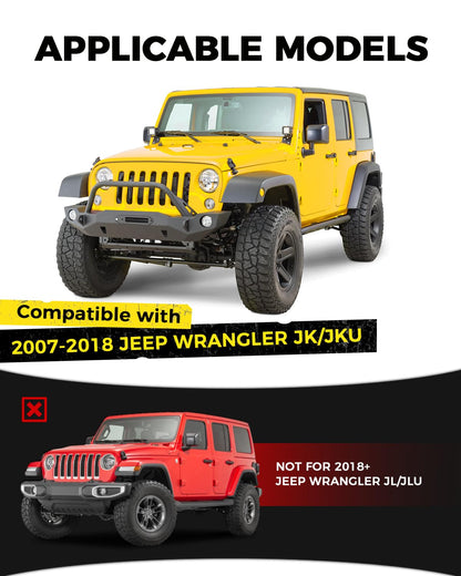 Xprite - Kit de Receptor de Enganche para Remolque de Parachoques Trasero de 2 Pulgadas con arnés de cableado Compatible con Jeep Wrangler JK JKU 2007-2018 con Tapa, Combo de Remolque de Parachoques