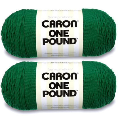 Caron One Pound Estambre Acrílico, Paquete de 2 - Paquete de 2 - Verde fluorescente, NOTA