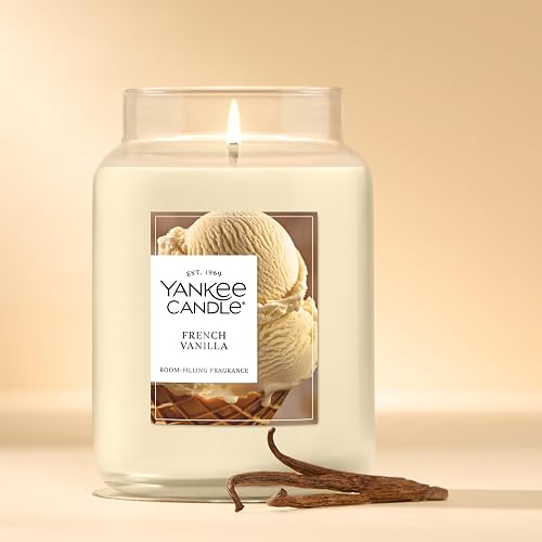 Yankee Candle - Vela perfumada en tarro grande con hasta 150 horas de tiempo de combustión, mezcla de cera de soja para una combustión más limpia y consistente, vela en tarro de 22 onzas con fragancia