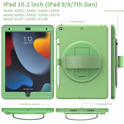 ORIbox Morandi - Funda para iPad 7ª y iPad 8ª y iPad 9ª generación [10.2 Pulgadas], Cuerpo Completo, a Prueba de Golpes, protección contra caídas 3 en 1 con Soporte de 360°/Correa de Mano