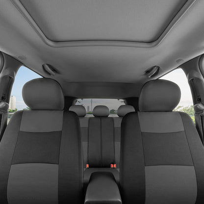 BDK PolyPro Fundas de Asiento Completas con Funda de Volante, Carbón sobre Negro, Banco Dividido, OS-312