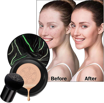 Waterproof Flaw-Less Air Cushion Foundation, Air Cushion CC Cream Mushroom Head Foundation, Makeup Foundation Full Coverage, Even Skin Tone Makeup Base