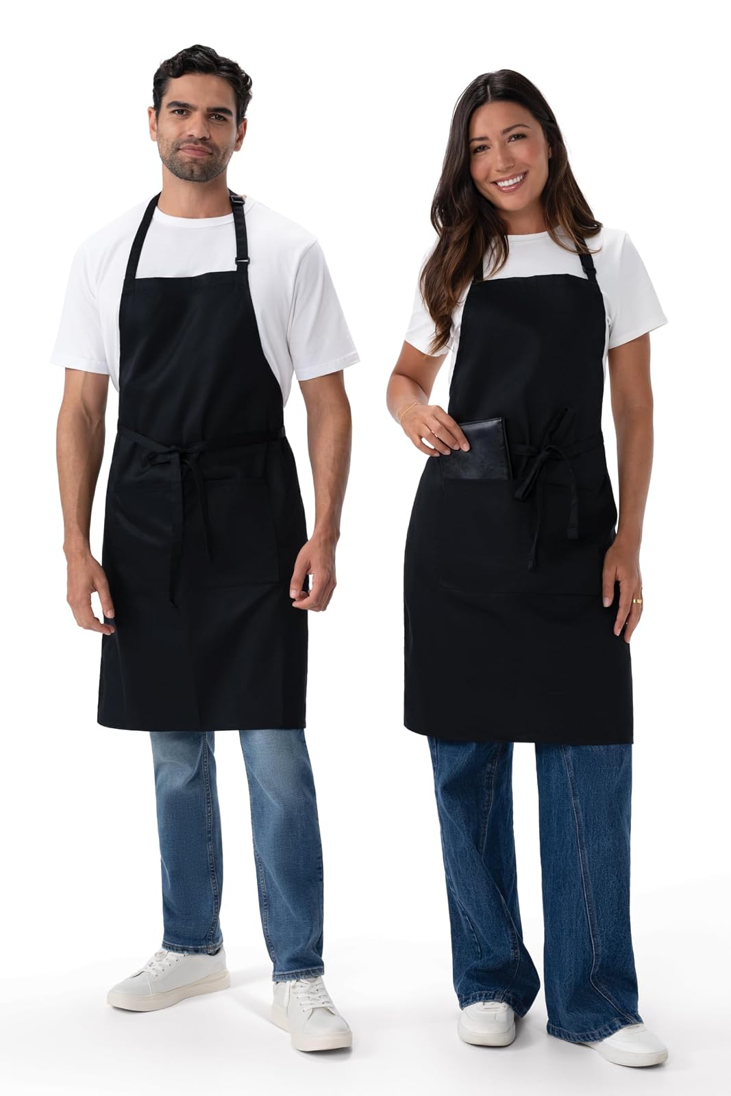 Chef Works - Delantal unisex para carnicero, negro, paquete de 2, Talla única