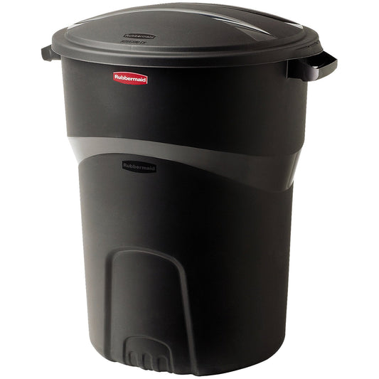 Rubbermaid Roughneck – Contenedor para Residuos con Manijas Ergonómicas y Tapa de Cierre a Presión para Ajuste Seguro, Bote que Resiste Grietas y Abolladuras, Capacidad de hasta 121 L, Negro 1793963