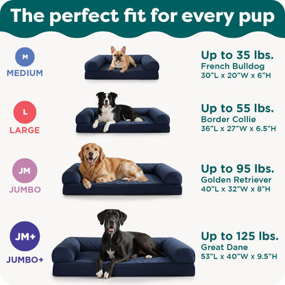 Furhaven Pet - Sofá ortopédico acolchado FurHaven Jumbo para perros y gatos, azul marino