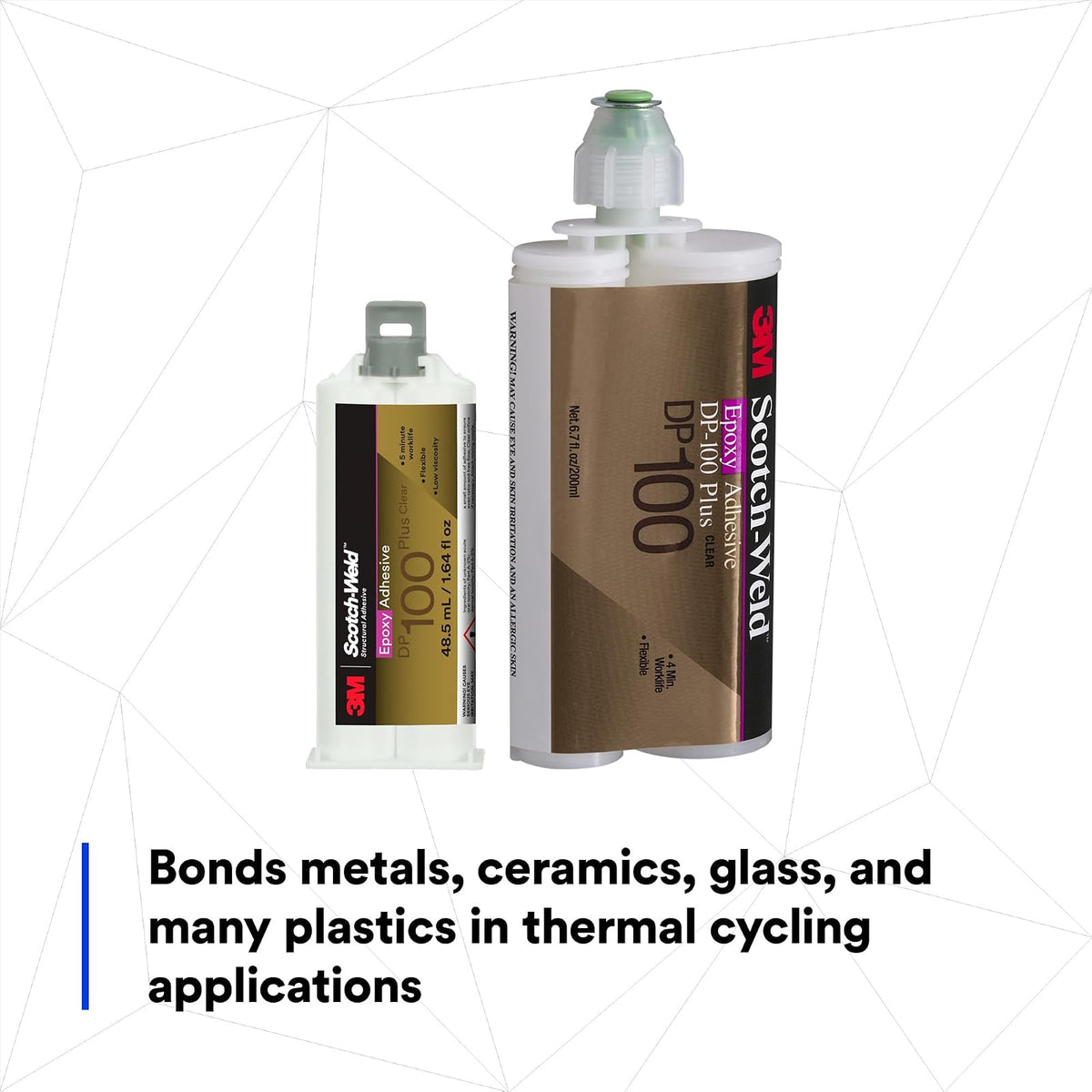 3M Scotch-Weld - calcomanía epoxi DP100 Plus, transparente, grado profesional, manejo y curado rápidos, 1.7 onzas líquidas Duo-Pak