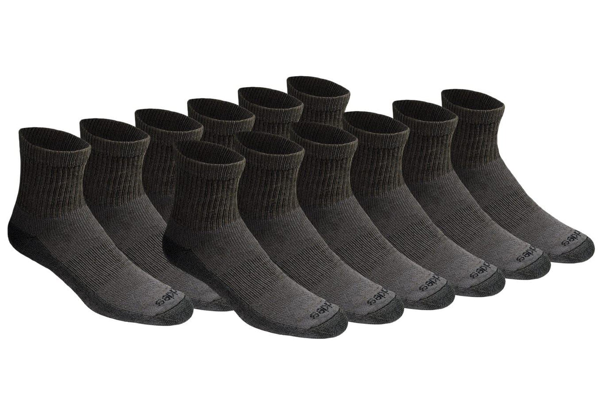 Dickies Calcetines Dri-Tech Control de Humedad para Hombre - XL - Carbón (12 Pares)