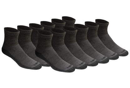 Dickies Calcetines Dri-Tech Control de Humedad para Hombre - XL - Carbón (12 Pares)
