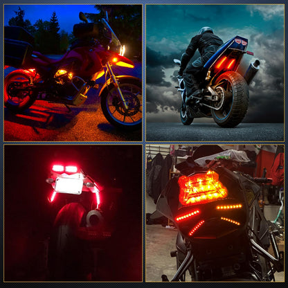 Nilight TL-402 2 Tiras de Luces LED de 5 in para Motocicleta/ATV con Haz Rojo, Flexible, Ajuste Universal