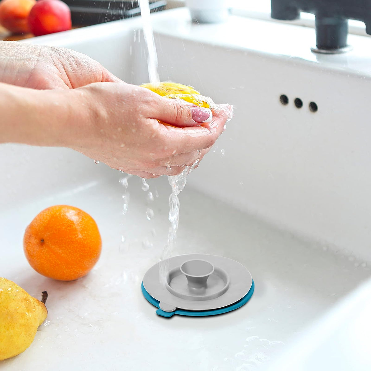 Oggi 7732V Sink Strainer & Stopper, 4.5", Turquoise