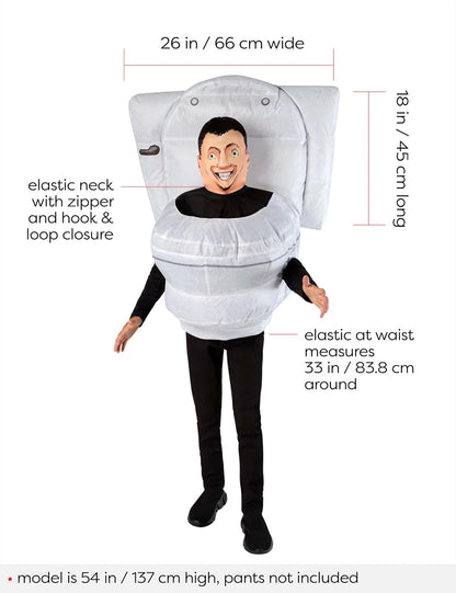 Rubies Skibidi - Disfraz inflable de inodoro para niños, disfraz de niño