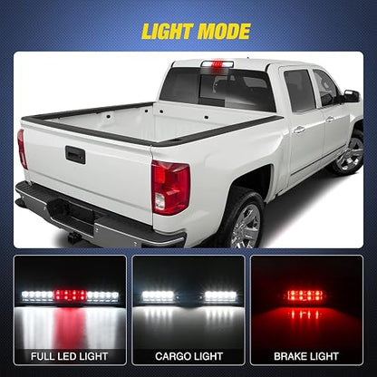 Nilight NA910 Luces LED de Tercera Parada para Chevrolet Silverado/GMC Sierra 1500/2500/3500 HD 2007 HD Classic, Lente Ahumada