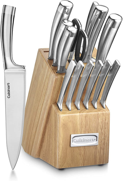Cuisinart c99ss-15p 15 piezas Juego de cuchillas de acero inoxidable con bloque de madera, color plateado