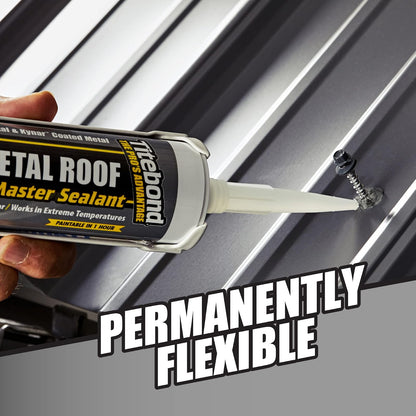 Titebond 62611A WeatherMaster Sellador de polímero avanzado para techo de metal, plateado