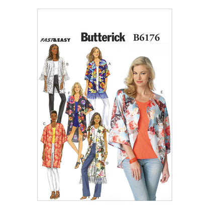 BUTTERICK PATTERNS B6176ZZ0 - Plantilla de Costura Tipo Kimono para Mujer, ZZ (LRG-XLG-XXL)