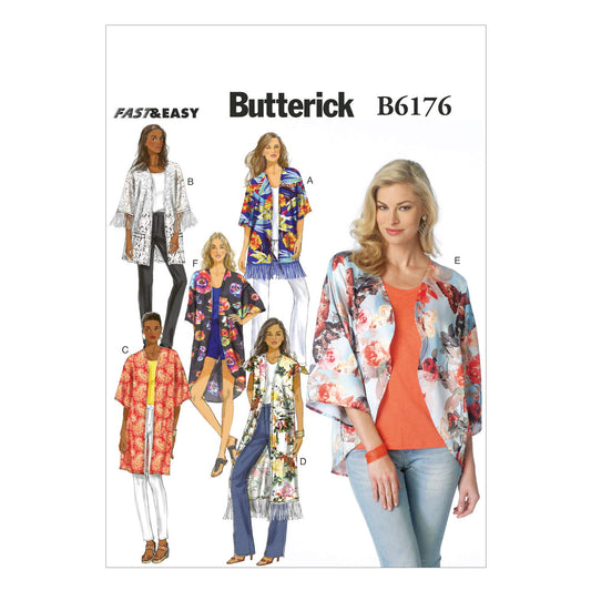 BUTTERICK PATTERNS B6176ZZ0 - Plantilla de Costura Tipo Kimono para Mujer, ZZ (LRG-XLG-XXL)