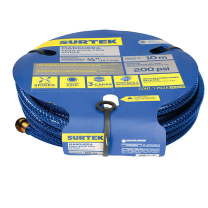 Surtek M12S20 Manguera para jardín tejido spider con conector metálico 1/2", 20 m