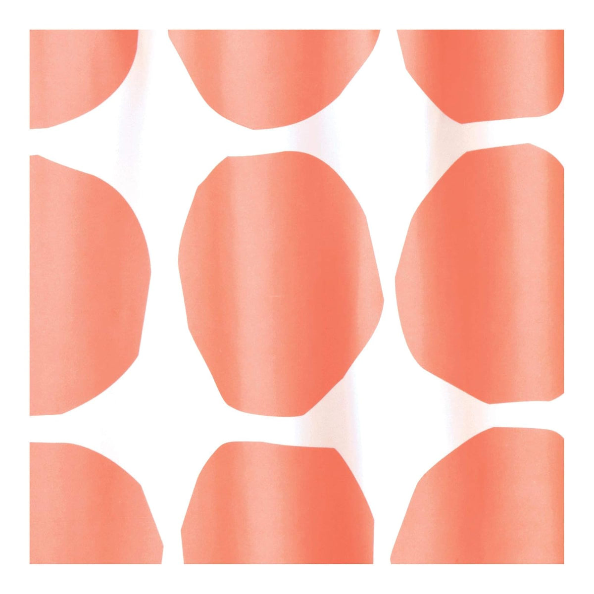 iDesign Geometric Fabric Dotted Water-Resistant Shower Curtain for Kids, Teenagers, College Dorm, Master Bathrooms, Coral