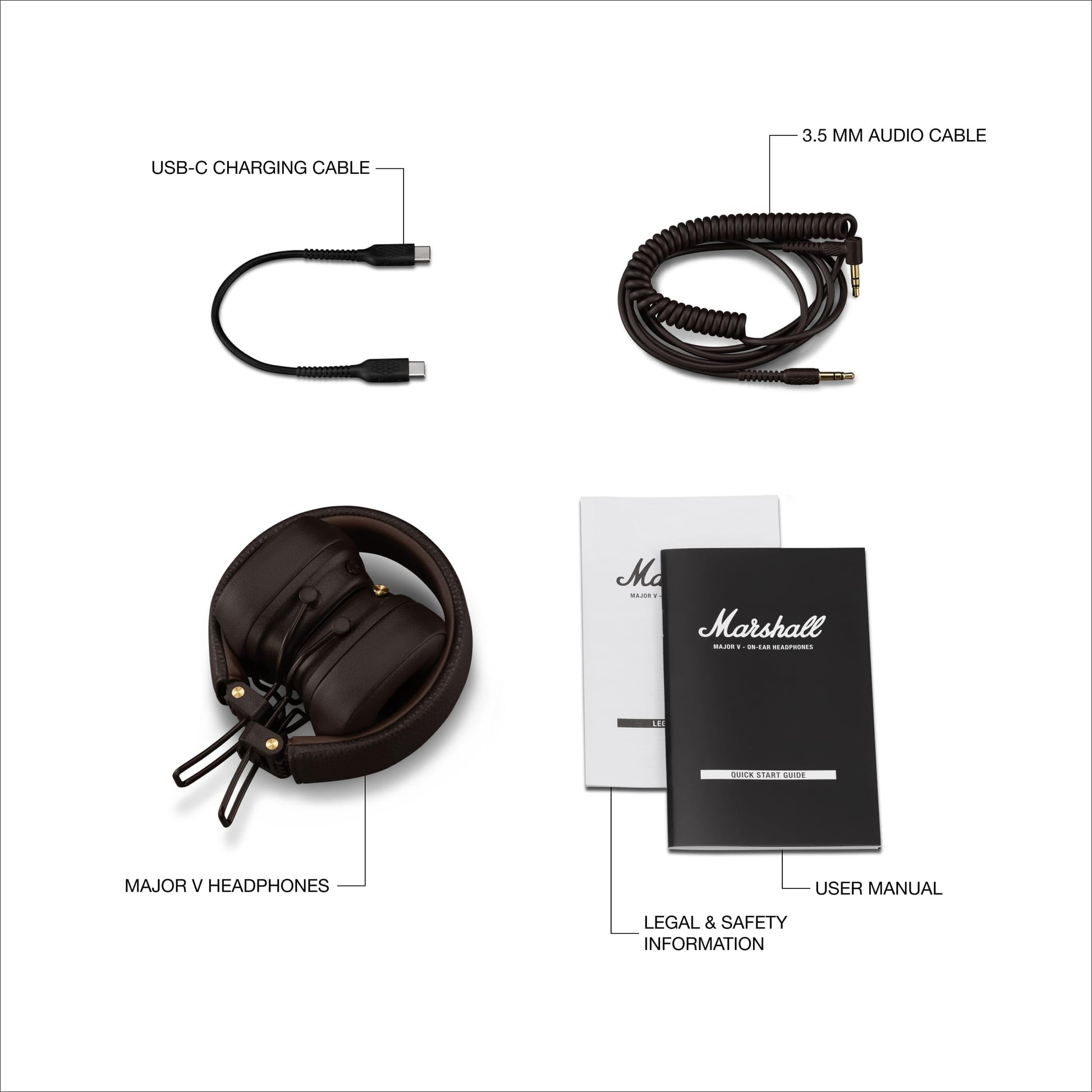 Marshall Major V Audífonos Inalámbricos Bluetooth - Café