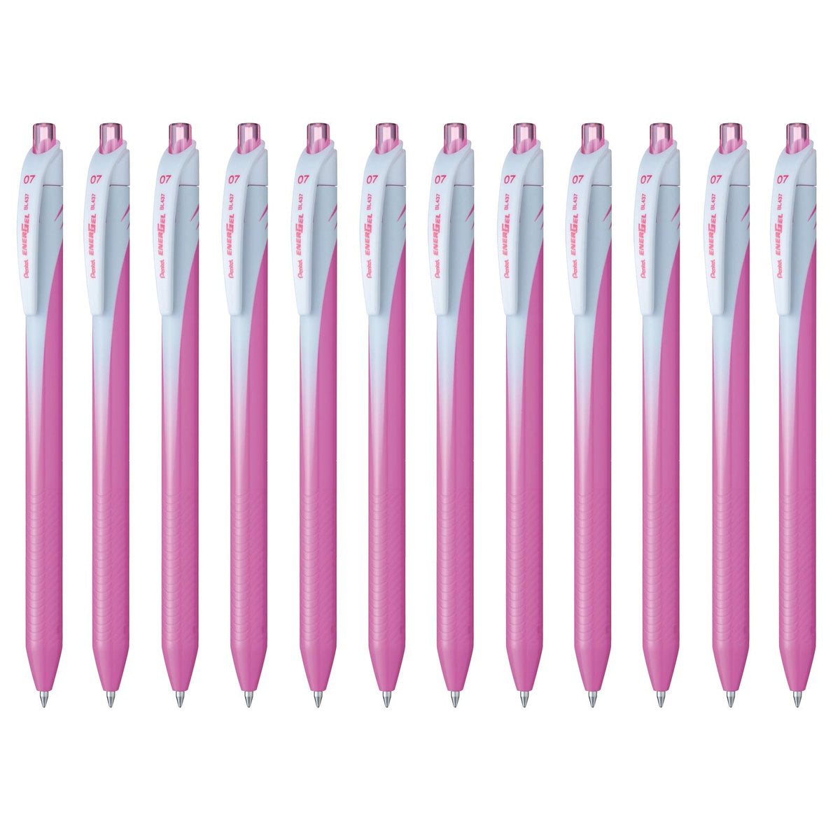 Pentel EnerGel Bolígrafo Retráctil Punto 0.7mm, Caja 12 Piezas - Tinta Rosa