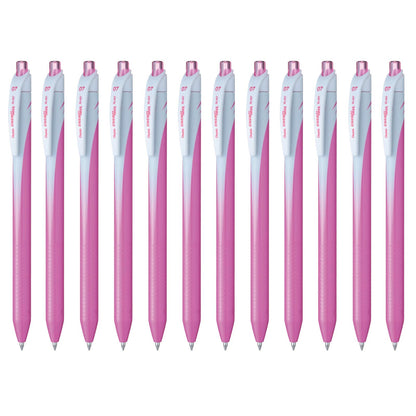 Pentel EnerGel Bolígrafo Retráctil Punto 0.7mm, Caja 12 Piezas - Tinta Rosa