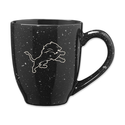 Rico Industries Taza de Cerámica NFL Grabada con Láser 16 oz - Detroit Lions Black