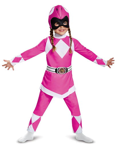 Disguise Pink Ranger - Disfraz clásico para niño pequeño, rosa, mediano/(3T-4T)