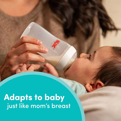 NUK Perfect Match - Botella natural + anticólicos, 5 onzas, paquete de 4