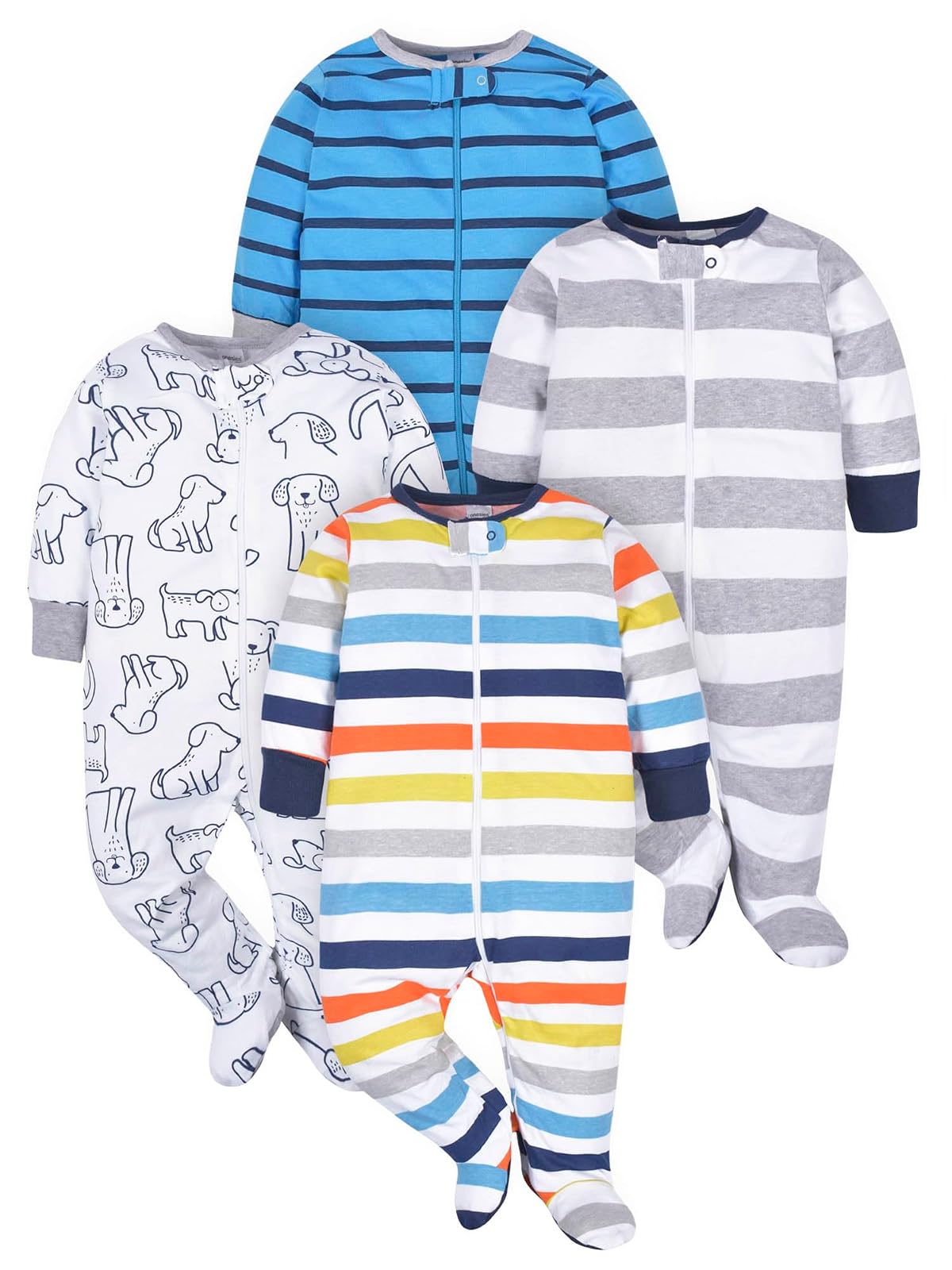 Onesies Brand Paquete de 4 Pijamas Sleep 'N Play para Bebé - 3-6 Meses - Perro