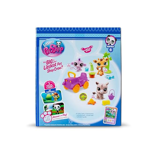 Littlest Pet Shop Safari Mascotas #53,#54, #55, LPS Bobble Head Play Pack Set de Figuras Coleccionables para Niñas Original de Bandai