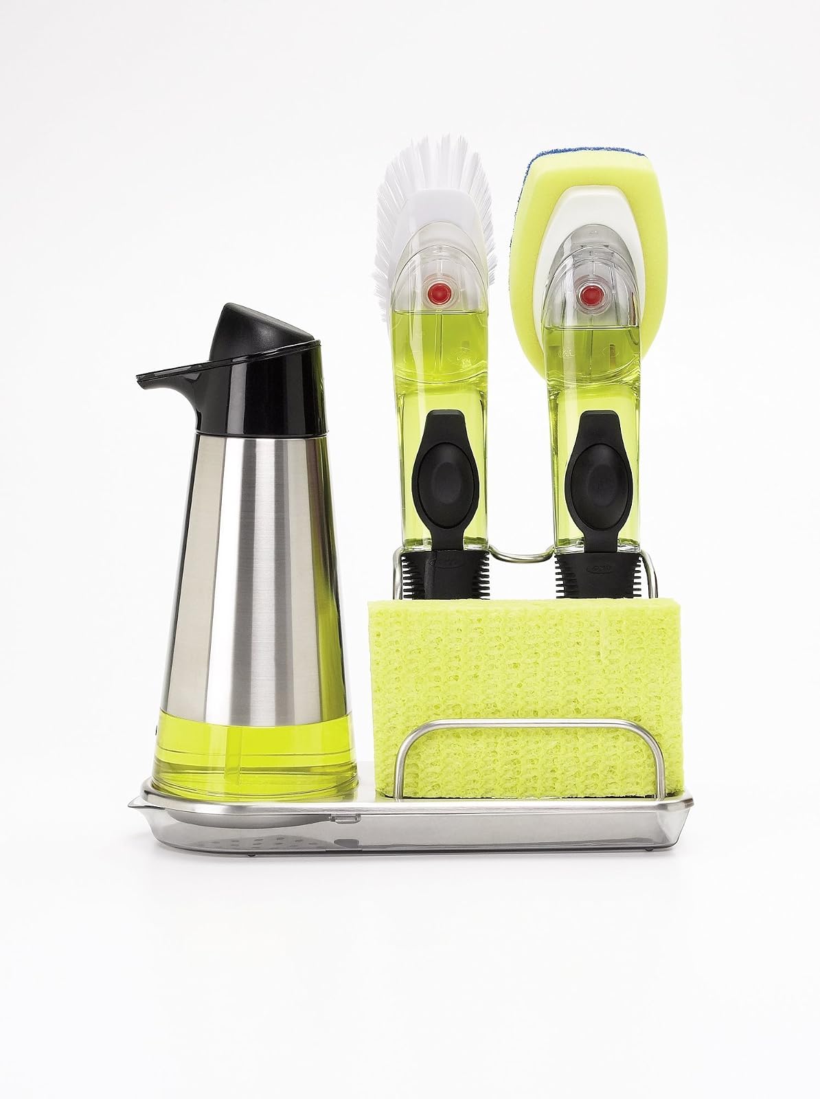 Oxo 1068659 sink baskets trays Stainless steel, Stainless steel, 228.6 + OXO Easy Press Stainless Steel Soap Dispenser