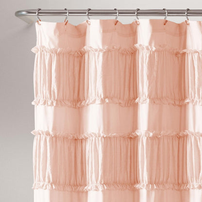 Lush Decor Nova Ruffle Shower Curtain, 72" x 72", White
