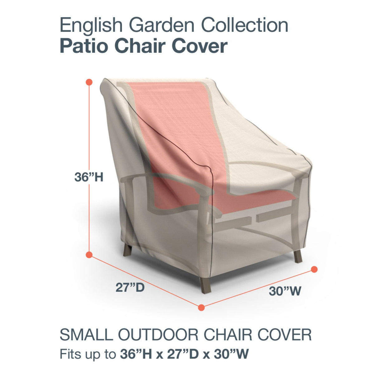 Budge P1A03PM1 - Funda para Silla de jardín, Resistente e Impermeable, pequeña, Tweed Bronceado, Silla pequeña