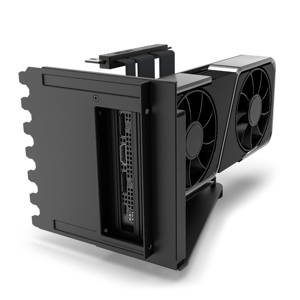 NZXT Kit de Montaje Vertical de GPU, AB-RH175-B1-175 mm, Cable Elevador PCIe 4.0x16, Soporte de GPU, Soporte de Acero Resistente, Color Negro