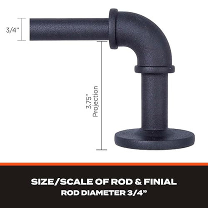 Sun Zero Bronn - Barra de Cortina Doble Ajustable, Negro Mate, 36-66", 1