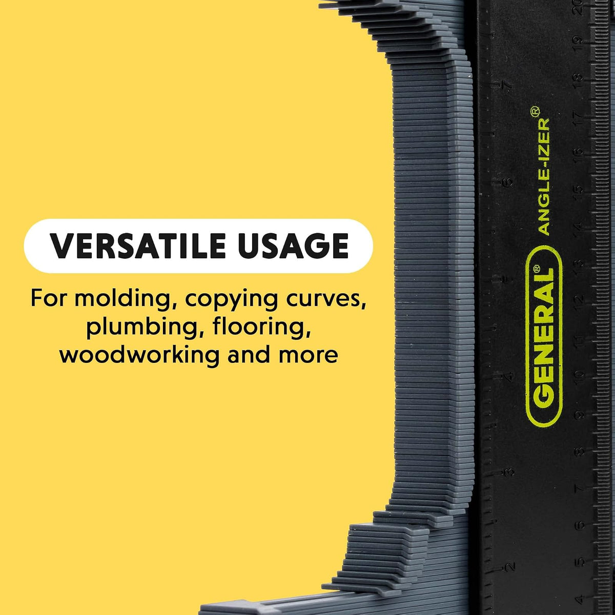 General Tools - Medidor de contorno de bloqueo #834X con pasadores extralargos, calibre de perfil, duplicador de forma, 254 mm, copia con precisión formas irregulares para un ajuste perfecto y fácil