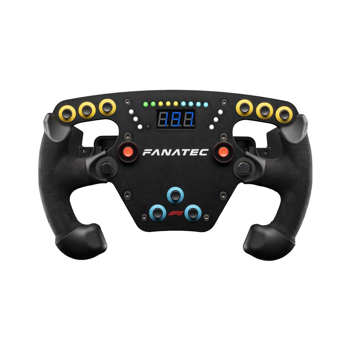 FANATEC Sim Racing ClubSport Volante F1 Esports V2 – Licencia Oficial de Fórmula 1, Empuñaduras Alcantara, Pantalla LED, Magnetic Paddles, Motores de Vibración Integrados – PC