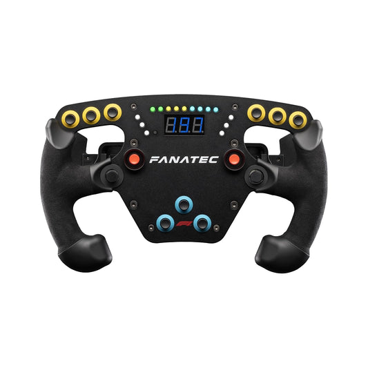 FANATEC Sim Racing ClubSport Volante F1 Esports V2 – Licencia Oficial de Fórmula 1, Empuñaduras Alcantara, Pantalla LED, Magnetic Paddles, Motores de Vibración Integrados – PC