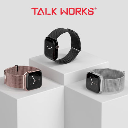 TALK WORKS Correa magnética Ajustable para Apple Watch Compatible con 42 mm, 44 mm, 45 mm, Correa de Malla de Acero Inoxidable para Mujeres y Hombres (Rosa)