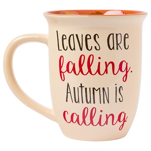 Silver Buffalo Peanuts Leaves are Falling - Taza de cerámica de borde ancho, 16 onzas, color bronceado/multi