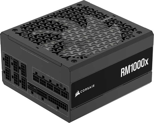 Corsair RM1000x Fuente de Alimentación ATX Totalmente Modular de Bajo Ruido – Compatible con ATX 3.1 – Compatible con PCIe 5.1 – Eficiencia Cybenetics Gold – Conector 12V–2x6 Nativo – Negro