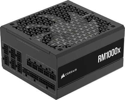 Corsair RM1000x Fuente de Alimentación ATX Totalmente Modular de Bajo Ruido – Compatible con ATX 3.1 – Compatible con PCIe 5.1 – Eficiencia Cybenetics Gold – Conector 12V–2x6 Nativo – Negro
