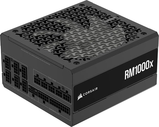 Corsair RM1000x Fuente de Alimentación ATX Totalmente Modular de Bajo Ruido – Compatible con ATX 3.1 – Compatible con PCIe 5.1 – Eficiencia Cybenetics Gold – Conector 12V–2x6 Nativo – Negro